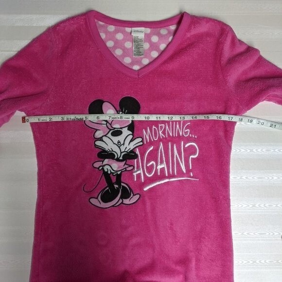 Disney Minnie PJ Top Fleece Morning Sleepwear Embroidered Pink XS (0-2) - Picture 6 of 12